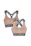 Cotton Love Rubber Removable Covered Women's Sports Bustier 2 Pcs