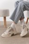 Lako Beige Gray Mesh Thick Sole Women's Sports Sneakers - 2