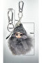 Doll Keychain with Plush Glasses , Zinc Carabiner Hook