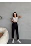 Women's High Waist Carrot Cut Stretch/Lycra Fabric Pants - 6
