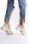 Lako Beige Gray Mesh Thick Sole Women's Sports Sneakers - 7