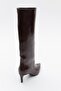 Camila Burgundy Skin Women's Heeled Boots - 4