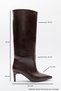 Camila Burgundy Skin Women's Heeled Boots - 5