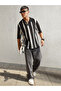 Eyelet Design Striped Knit Polo - 5