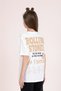 Girl's Printed T-Shirt Beige M0472 - 3