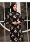 Viscosite Tester Dress -Black- Cream - Sahra Butik - 4