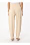 Soft Textured High Waist Trousers with Pleat Detail on the Front - Stone Color - - 6