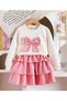 Girl's Children's Clothing Bow Skirt Suit