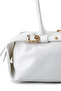 Belt Detailed Patent Leather Faux Leather Shoulder Bag Anfora White - 4