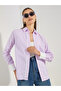 Striped Shirt with Cuffed Long Sleeve