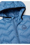 Boy's Airman Blue Logo Detailed Hooded Seasonal Thin Coat - 3