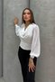 Women's Sleeves Balloon Degaje Collar Blouse - 5