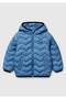 Boy's Airman Blue Logo Detailed Hooded Seasonal Thin Coat