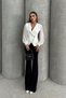 Women's Collar Rose Detailed Sleeves Chiffon Blouse - 5