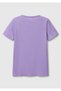 Women's Purple 100% Cotton Benetton Written Basic T-Shirt - 4