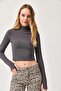 Smoked Flexible Knitted Blouse with Finger Detail - 3
