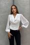Women's Sleeves Balloon Degaje Collar Blouse