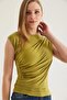 Cross Gather Detailed Tank Top Green - 2