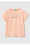 Girl's Yavruağzı Glitter Logo Printed T-Shirt