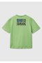 Boy's Pistachio Green Slogan Printed T-Shirt - 2