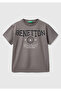 Boy's Anthracite Benetton Logo Printed T-Shirt