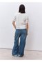 T-Shirt with Cotton Crochet Sleeves - 4