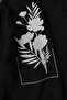 Men's Black Rose Flock Print Oversize Long Sleeve Shirt - 3