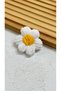 Ecru Linen Bow and Daisy Hairless Baby Buckle (Baby Buckle with Little Hair) - 3