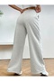 Sweatpants Gray Wide Leg Striped Unisex Two-Strap - 2