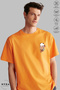 Unisex Crew Neck Bubu Dudu Scooter Printed Cotton Oversize Short Sleeve T-Shirt - 3