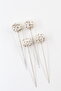 White Stone Scarf and Shawl Pin 4-Piece Shawl Pin 4-Piece Tumban Pin - 5