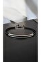 Bensei Black Matte Globe Hematite Stone with Silver Color Brass Accessories Men's Bracelet - 2