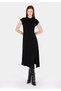Regular Fit Straight Women's Black Short Sleeve Dress Cl 1071667