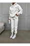 Unisex Men's Women's Flasenty Printed Oversize 3 Thread Hooded Tracksuit Set - 4
