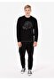 Comfort Fit Mid Waist Plain Men's Black Sweatpants Cl 1072053
