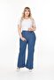 Women's Loose Leg Jeans with Front Tie - 2