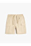 Cotton Waist Lace Pocket Detailed Shorts