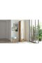 Iron Mirrored Shoe Cabinet Pine finish - 4