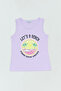 100% Cotton Sunset Printed Girl's Sleeveless T-Shirt - 2