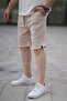 Beige Adjustable Waist Pocketed Short Men's Shorts 6544 - 4