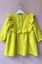 Ruffle And Ribbon Detailed Design Yellow Crepe Baby Girl Dress - 2