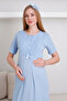 Maternity nightgown and robe set with shawl collar viscose 2-piece maternity set / slippers and crown gifted - 5