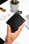 Men's Genuine Leather Wallet and Card Holder - Black - 5
