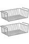2 Pcs Silver Kitchen Under Shelf Storage Basket Large - Lightweight Metal Organizer Rack