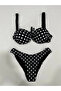 Women's Black Polka Dot Lined Bikini Suit Hzl25S-Lc2223 - 3