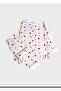 Girl's 100% Cotton Pink Hedgehog Patterned Long Sleeve Pajama Set - 2