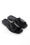 Mi̇a028-1022 Genuine Leather Women's Daily-Wedding-Leisure-Black Kiriik Patent Leather Holiday Slippers - 7