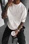 Men's White Black Jack Oversize Fit Loose Wide Fit Loose Cut T-Shirt - 3