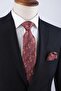 Classic Tie with Orange Flower Pattern Handkerchief Kk13157 - 5