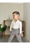 Striped Cotton Linen Bayramlik Top and Bottom Set - 3